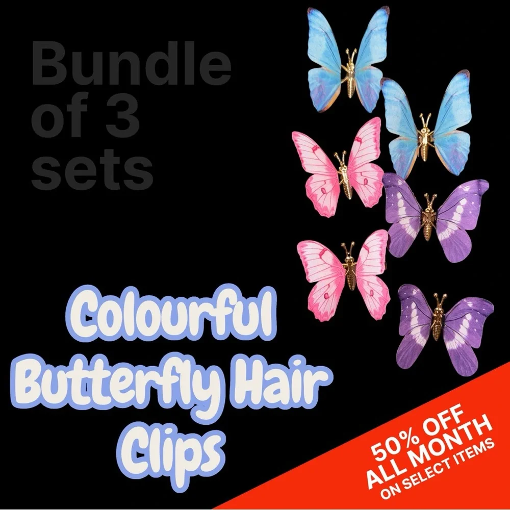 New Colourful ‎ Butterfly Hair Clips